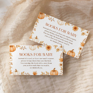 Books for Baby Fall Pumpkin Baby Shower Request Enclosure Card