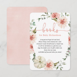 Books for Baby fall pumpkin greenery baby shower E Enclosure Card