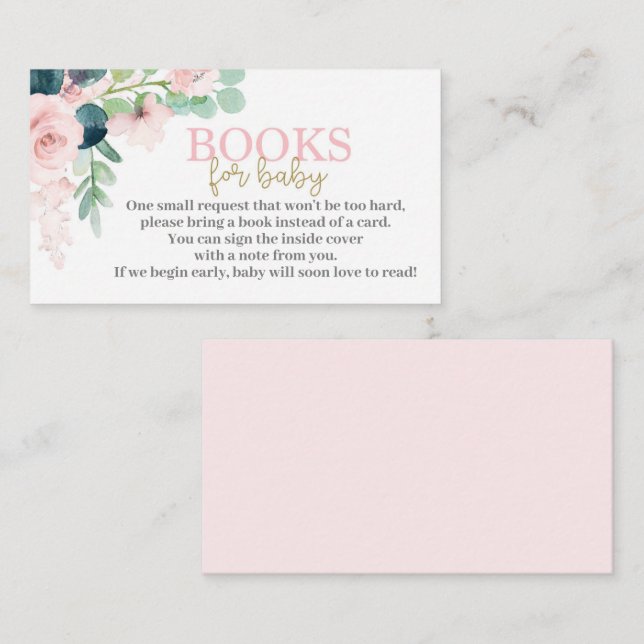 Books for baby girl enclosure card (Front/Back)