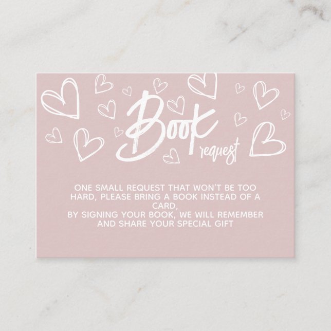 Books for Baby Girl Pink Modern Shower Enclosure Card (Front)