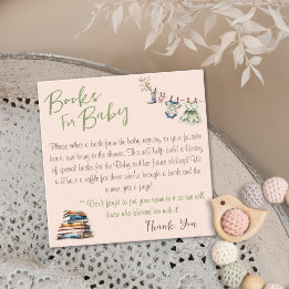 Books For Baby Girl Shower Enclosure Card