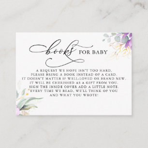 Books For Baby Gold Greenery Request Card