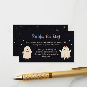 Books for Baby Halloween Ghosts Gender Reveal  Enclosure Card