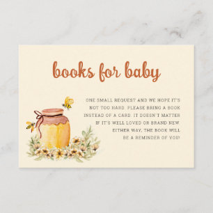 Books For Baby Honey and Bees Baby Shower  Enclosure Card