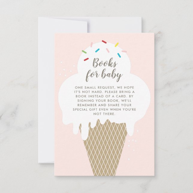 Books for Baby Ice Cream Pink Baby Shower Invitation (Front)