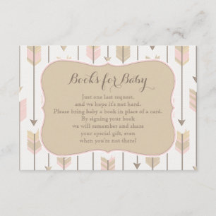 Books for Baby Insert Card Blush Pink and Tan