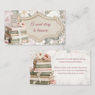 Books for Baby Insert Card   Floral Baby Shower