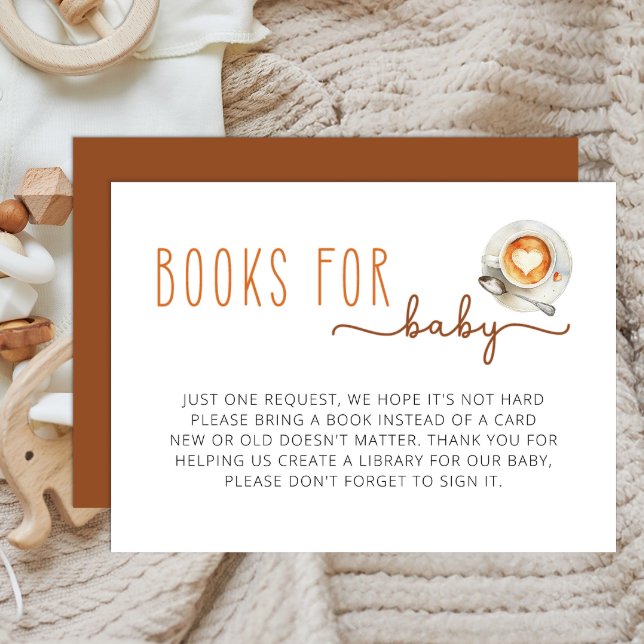Books for Baby Insert | Coffee Baby Shower Request (Books for Baby Enclosure Card)