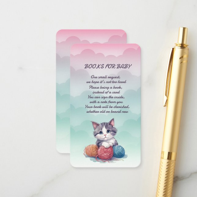 Books for Baby Kitten Baby shower carte de boîtier (Devant/Arrière en situation)