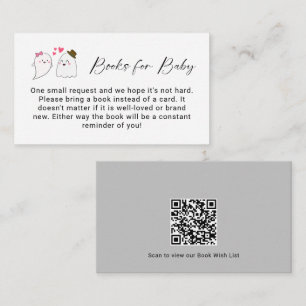 Books for Baby Little Boo Fall Baby Shower QR Code Enclosure Card
