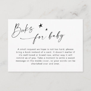 Books for Baby Minimalist Baby Shower Enclosure Card