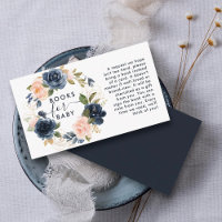 Books for Baby Navy Blush Floral Wreath Shower