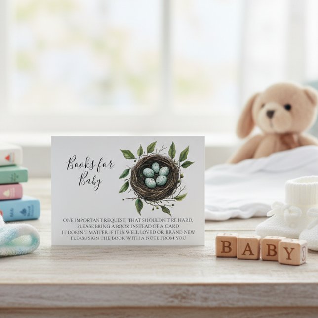 Books for Baby Nesting Party Bird Nest Enclosure Card (Creator Uploaded)