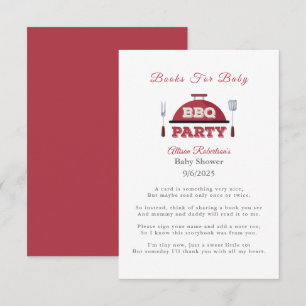 Books For Baby Outdoor BBQ Baby Shower Enclosure Card