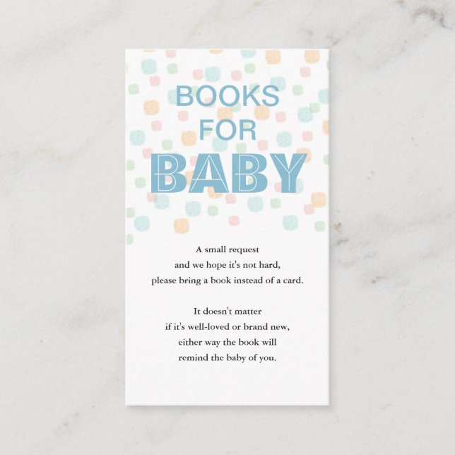 Books For Baby Pastel Dots and Light Blue Enclosure Card (Front)