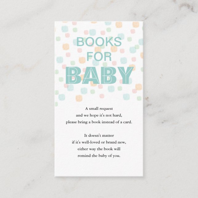 Books For Baby Pastel Dots and Light Teal Enclosure Card (Front)