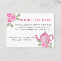 Books for Baby Pink Floral Teapot Baby Shower