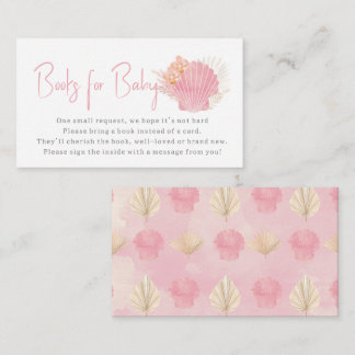 Books for baby Pink Ocean Boho Girl Baby Shower Enclosure Card