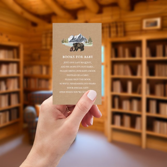 Books For Baby Poem Bears Baby Shower Cardstock Enclosure Card (Creator Uploaded)