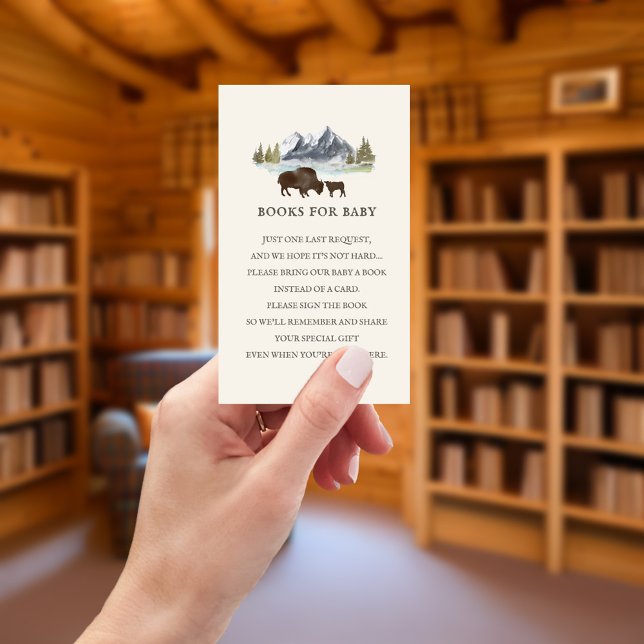 Books For Baby Poem Mountains Buffalo Baby Shower Enclosure Card (Creator Uploaded)