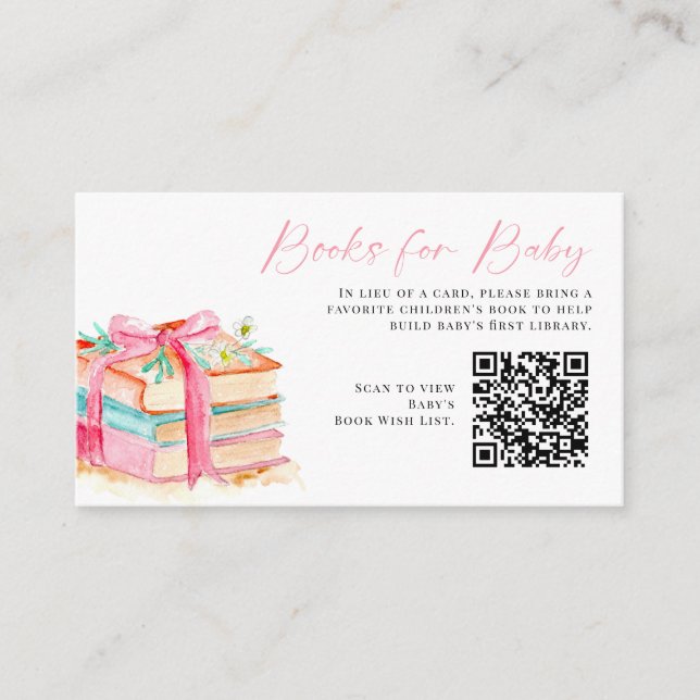 Books for Baby QR Code New Chapter Baby Shower Enclosure Card (Front)