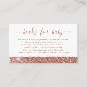 Books for Baby Rose Gold Pink Shower Request Enclosure Card