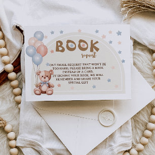 Books For Baby Rustic Bear Baby Shower Enclosure Card
