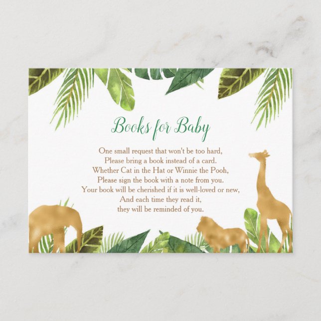 Books for baby, Safari book request inserts (Front)