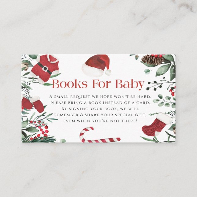 Books For Baby Santa Baby Clothes Christmas Winter Enclosure Card (Front)