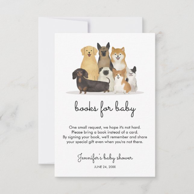 Books for baby shower dog invitation (Front)