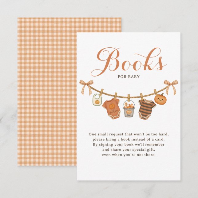 Books for Baby Shower Halloween Enclosure Card (Front/Back)