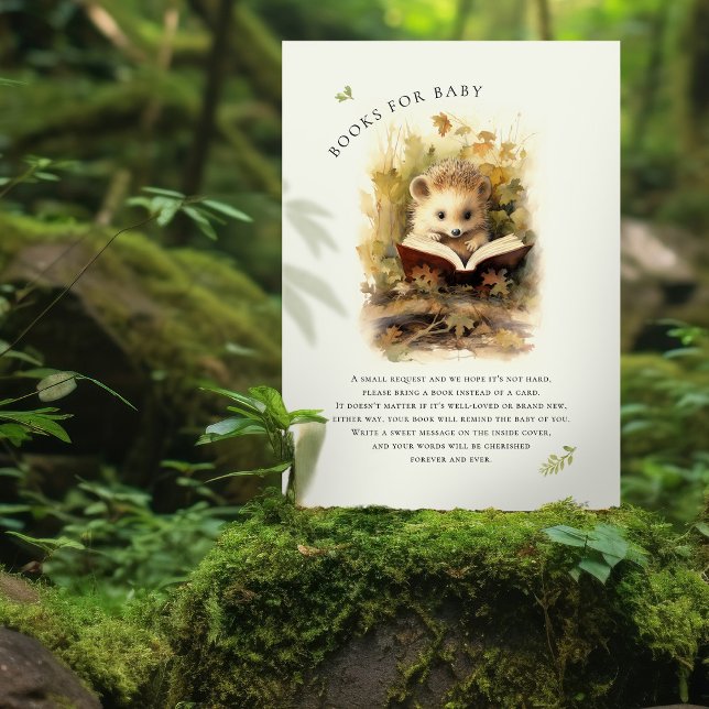 Books for Baby Shower Hedgehog Enclosure Card (Creator Uploaded)