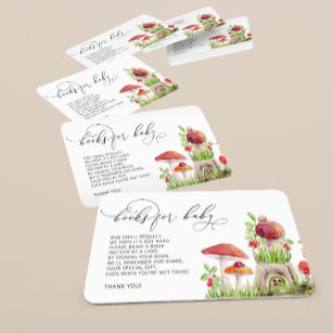 Books For Baby Shower Insects Woodland Mushroom Enclosure Card
