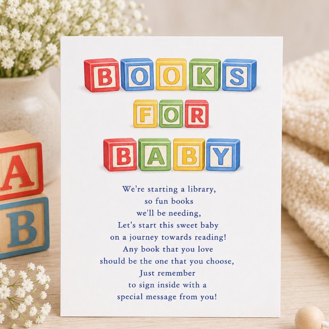 Books for Baby Shower Insert Card (Creator Uploaded)