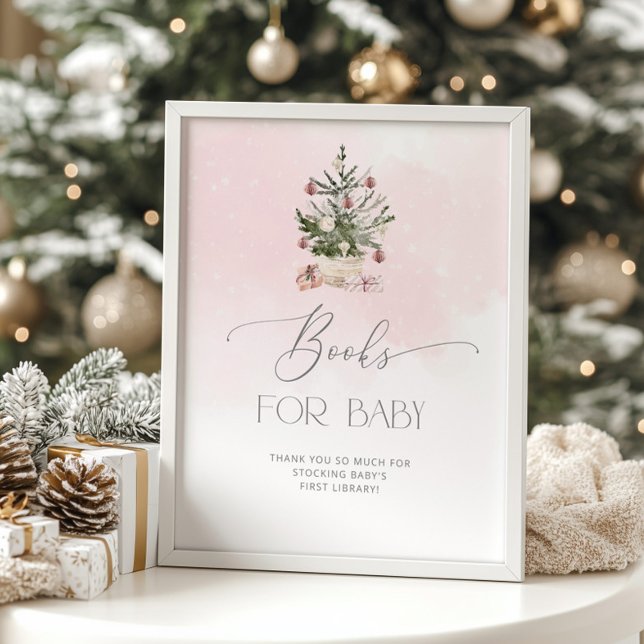 Books for baby sign. Winter pink books for baby Po Poster (Creator Uploaded)