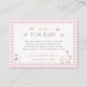 Books for Baby Silly Goose Whimsical Pink Shower Enclosure Card