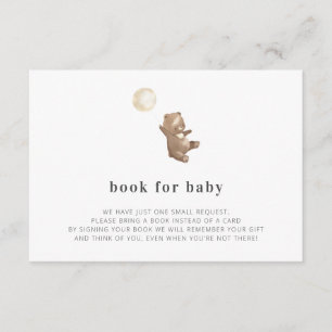 Books for Baby Simple Modern Bear Baby Shower Enclosure Card