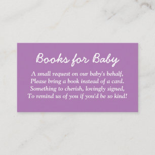 Books for Baby Soft Purple Enclosure Card