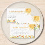 Books For Baby Sunshine Baby Shower Enclosure Card<br><div class="desc">Are you planning a sun-themed baby shower?
This adorable "books for baby" baby shower enclosure card features a watercolor sun and wildflowers.
Easily customizable.
Original Watercolor © Michele Davies.</div>