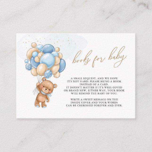 Books for Baby Teddy Bear Blue Balloons Enclosure  (Front)