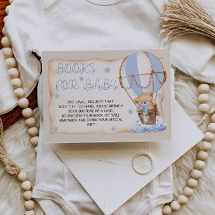 Books for Baby Teddy Bear Blue Boho Enclosure Card