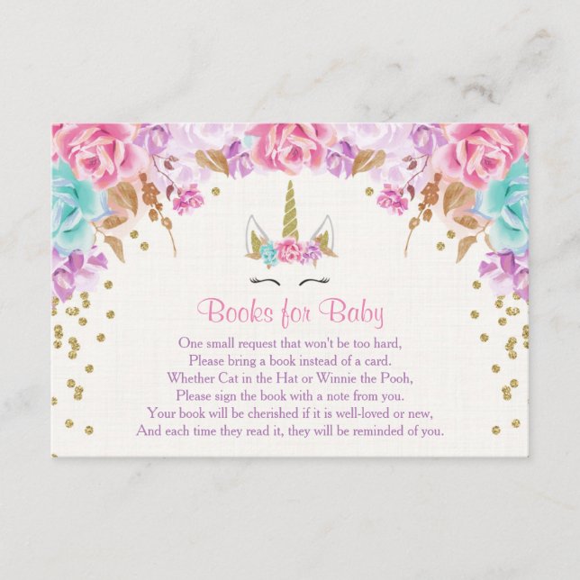Books for baby, Unicorn book request inserts (Front)