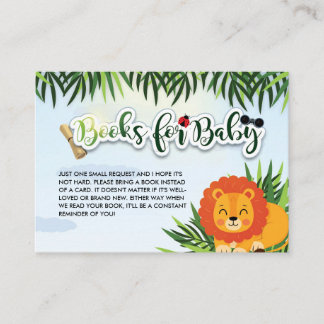Books For Baby Wild Safari Animal Baby Shower Enclosure Card