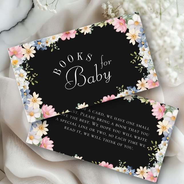 Books for Baby! Wildflower Baby Shower  Enclosure Card (Books for Baby! Wildflower Baby Shower Enclosure Card. For Baby Girl & Baby Boy.)