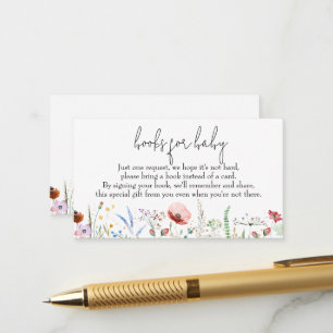 Books for Baby Wildflowers Baby Shower Enclosure Card