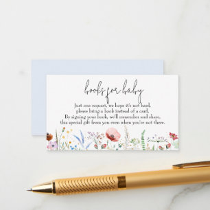 Books for Baby Wildflowers Boy Baby Shower Enclosure Card