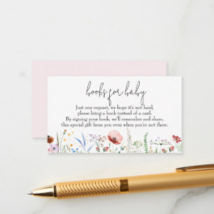 Books for Baby Wildflowers Girl Baby Shower Enclosure Card