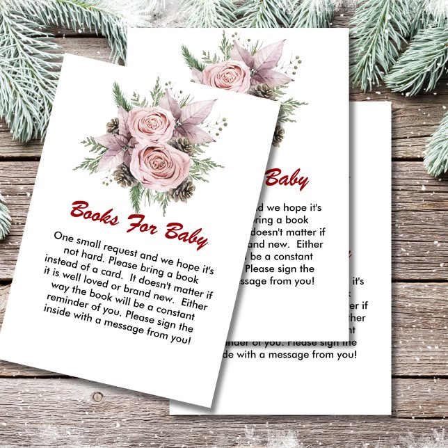Books for baby winter baby in bloom poinsettia enclosure card (Creator Uploaded)
