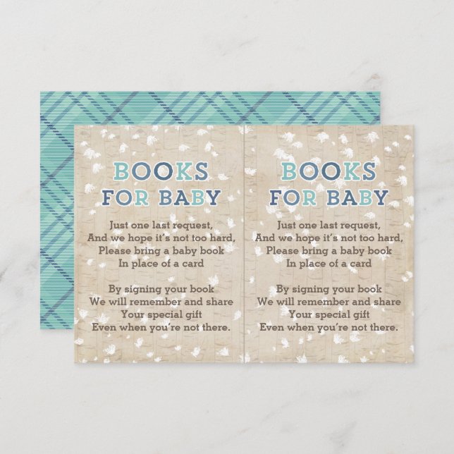 Books For Baby Winter Snow Baby Shower Insert Card (Front/Back)