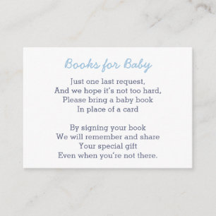 Books for Baby with dark light blue Oxford Gingham Enclosure Card